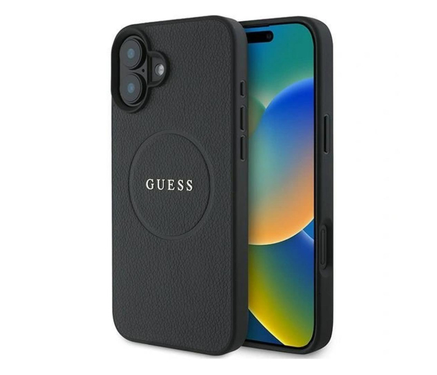 Guess Grained Ring do iPhone 16 Plus czarny - 1279136 - zdjęcie